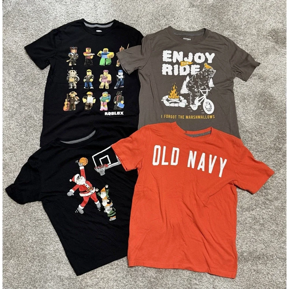 Lot of 4 Old Navy Youth Boys Graphic T-shirts Size Large 10/12